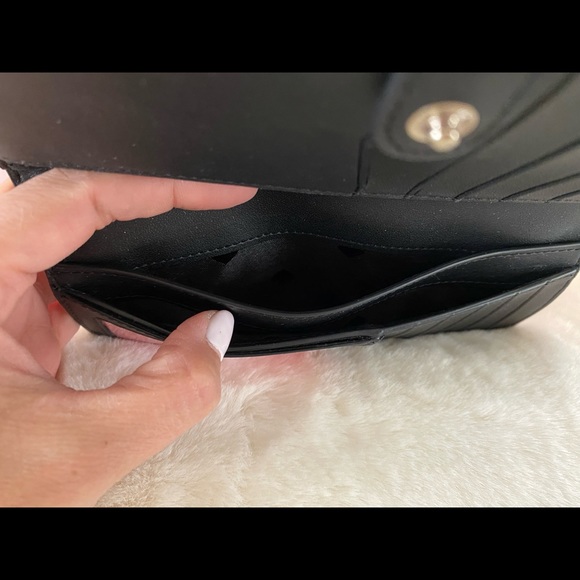 NWT! Kate Spade Staci Saffiano Leather Large Slim Bifold Black - Picture 4 of 6